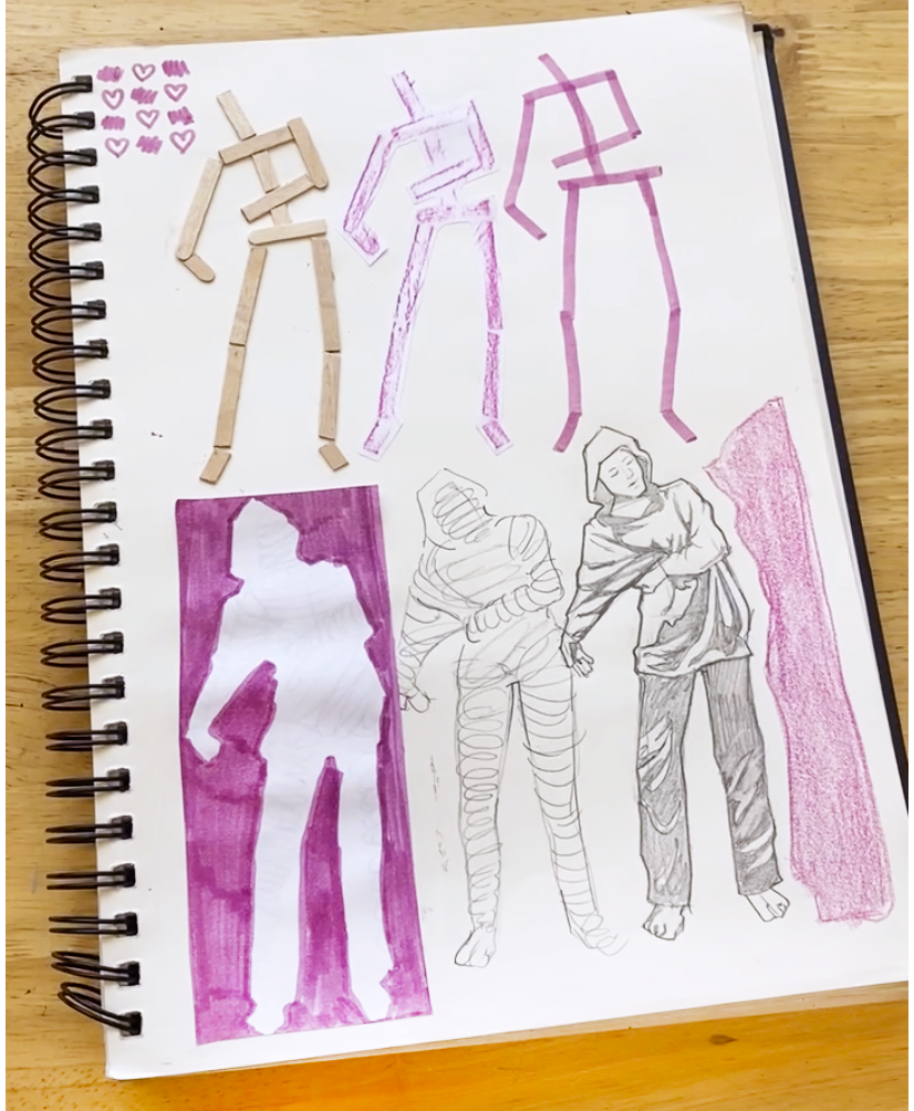 Examples of figure drawing exercises from Peter Jenny's book Figure Drawing