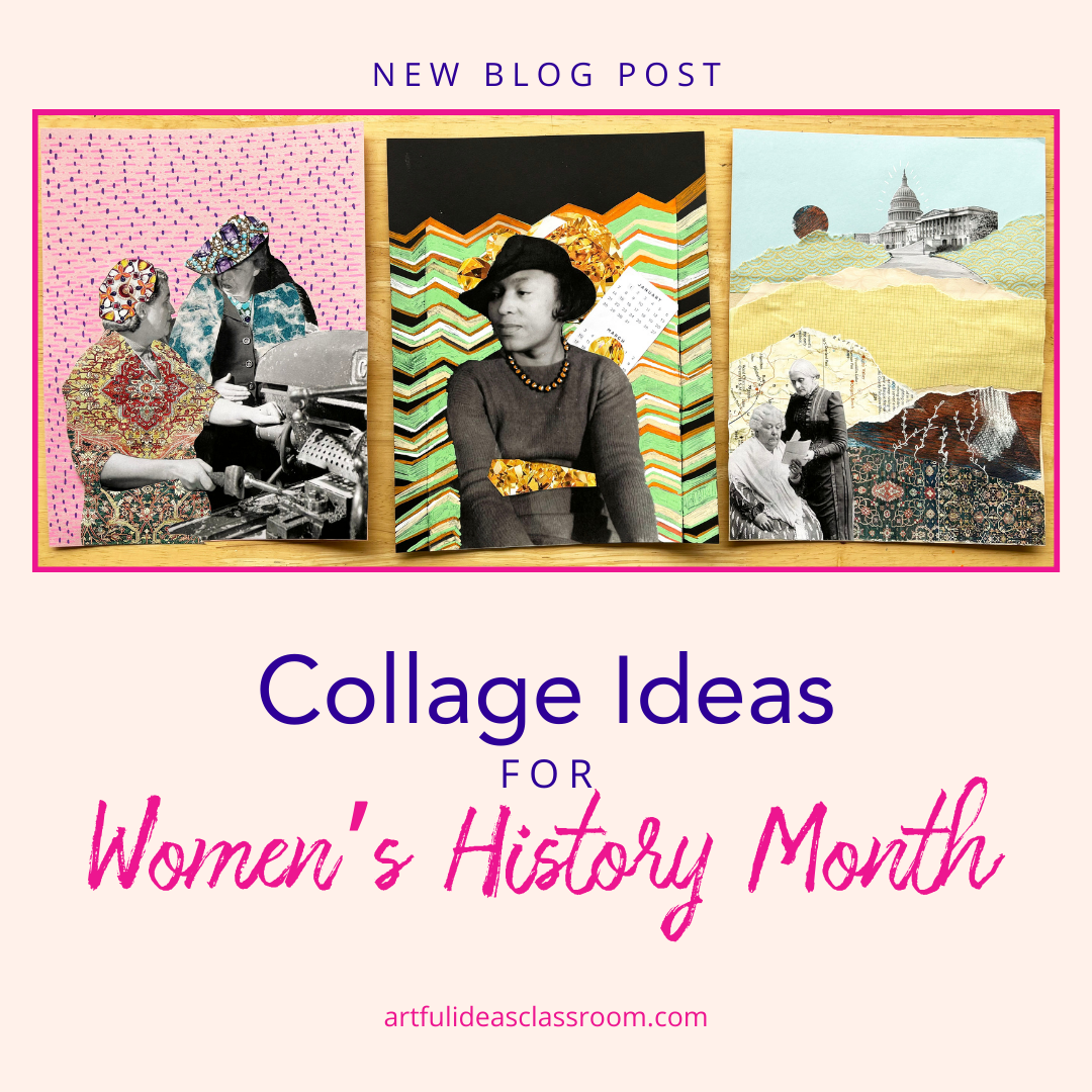 Collages featuring notable women for Women's History Month